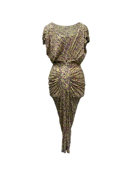 Rochie Saloni cu volane verde