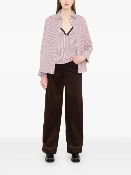 Pantaloni Liu Jo de catifea cord maro