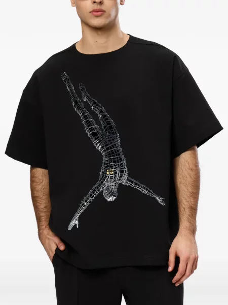 Тениска Hamza със сърца черно