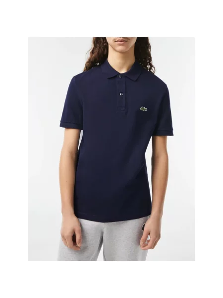Koszulka polo o kroju slim fit z czystej bawełny Lacoste niebieska