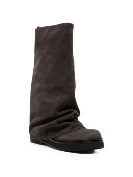 Botine The Attico din piele de căprioară gri