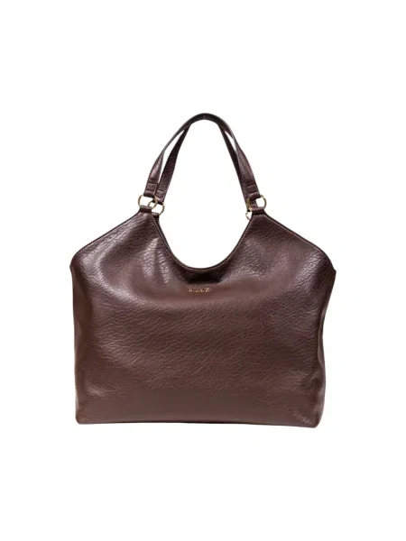 Duża torebka skórzana Liu Jo brązowa