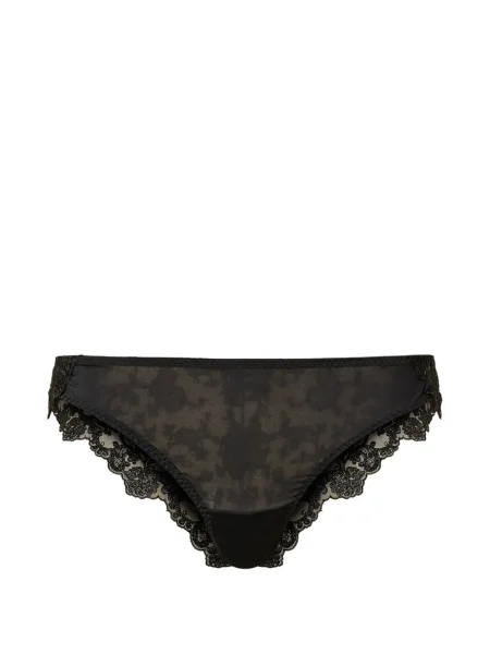 Chiloți Twinset cu broderie din tul negru