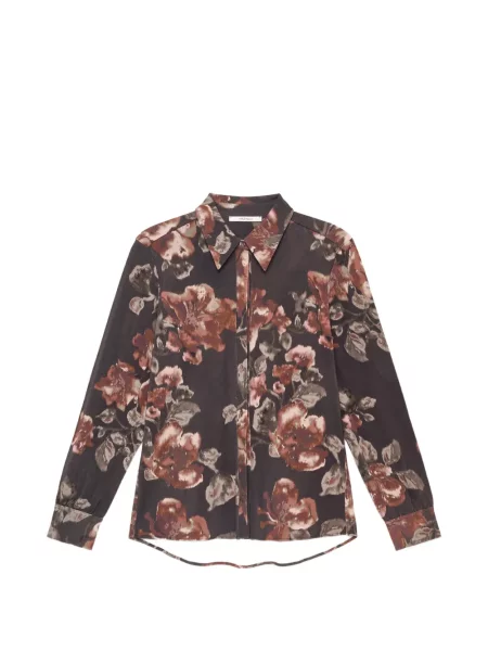 Cămașă Maliparmi cu model floral cu imagine maro