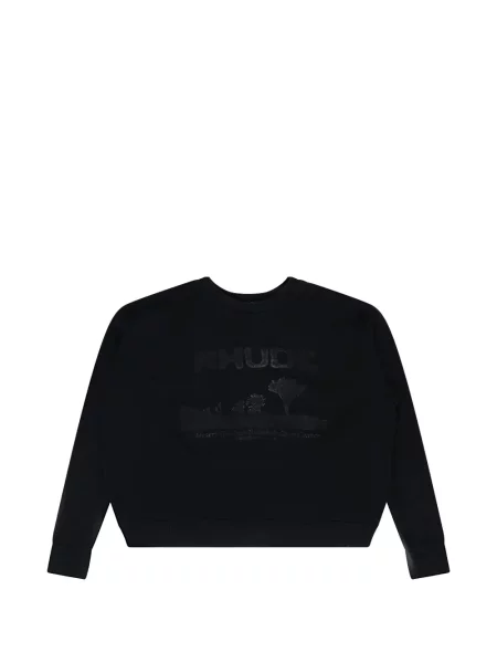 Pulover Rhude cu imagine cu decolteu rotund negru