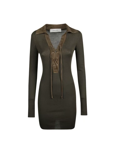 Sukienka Golden Goose wełniana garniturowa zielona