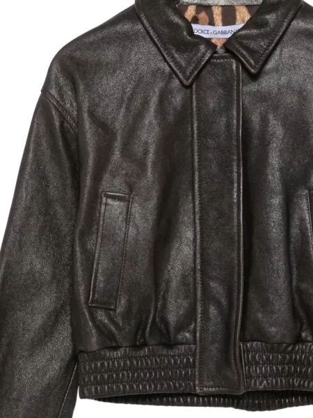 Gyerek bőrdzseki Dolce & Gabbana barna