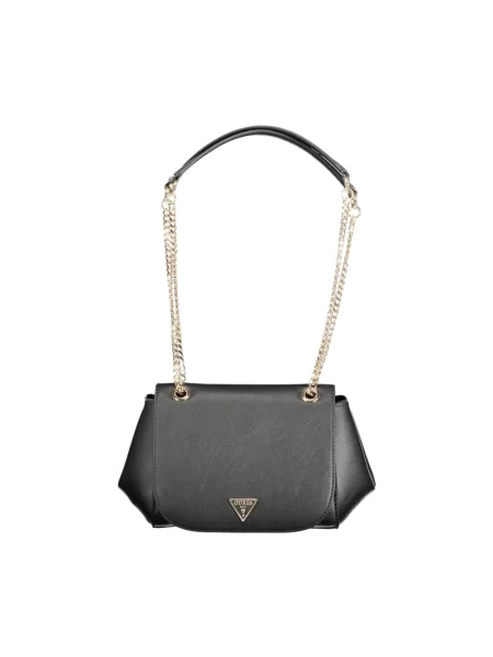 Lniana torebka Guess czarna