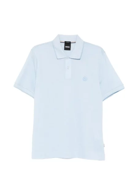 Tricou polo Boss cu broderie albastru