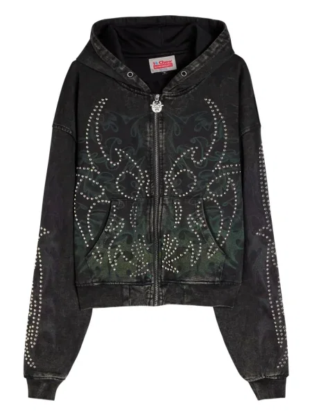 Mikina s kapucí Chew Forever se cvočky černá