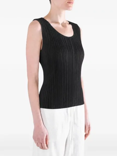 Αμανικας τοπ Pleats Please Issey Miyake μαύρο
