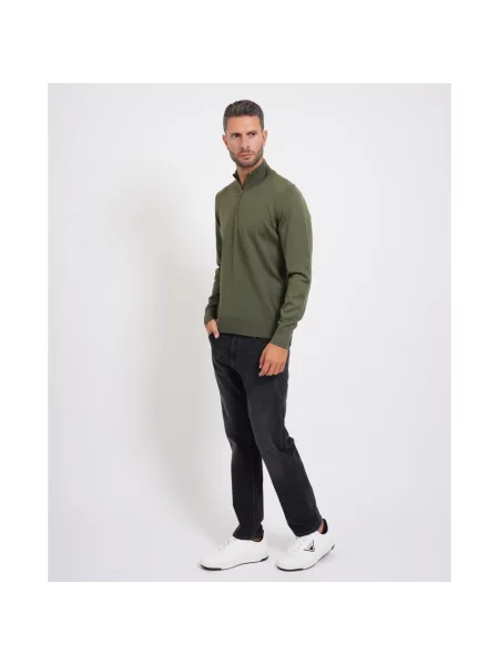 Sweter Hugo wełniany zielony