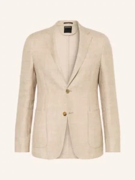 Zegna Sako Extra Slim Fit S Lnem béžová