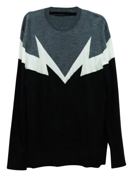 Вълнен дълго пуловер Neil Barrett синьо