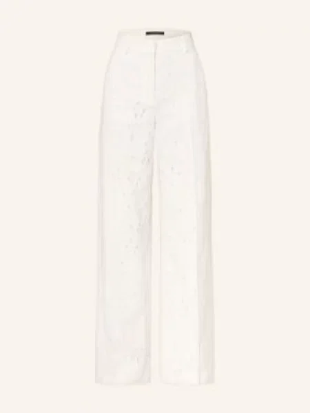 Luisa Cerano Dżinsy Z Szerokimi Nogawkami I Cekinami weiss białe