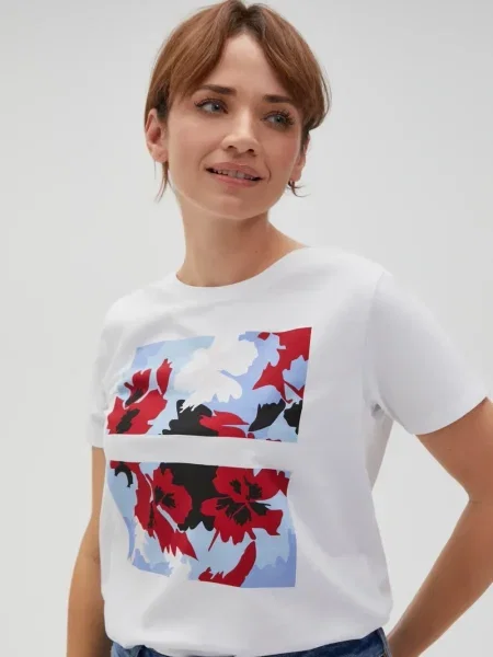 Tricou Moodo cu imagine alb