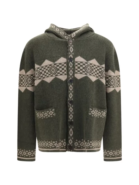 Cardigan Baziszt cu glugă verde
