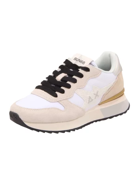 Sneakersy Sun68 skórzane z logo białe