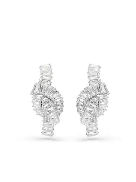 Swarovski Akcesoria Kobieta Szary ONE SIZE Kryształowe Kolczyki Matrix białe