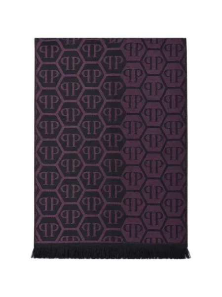 Fular Philipp Plein cu franjuri violet