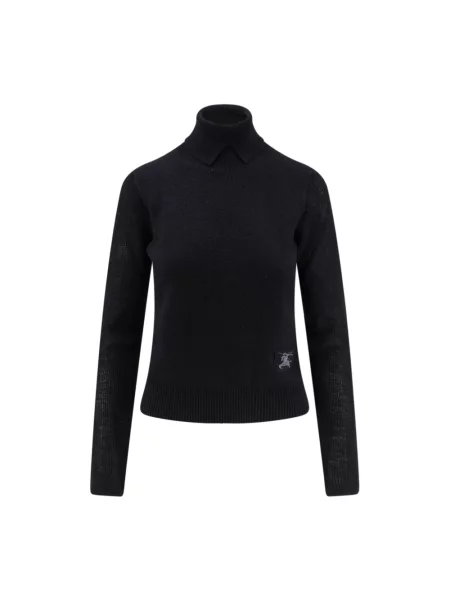 Sweter Burberry z wysokim kołnierzem czarny