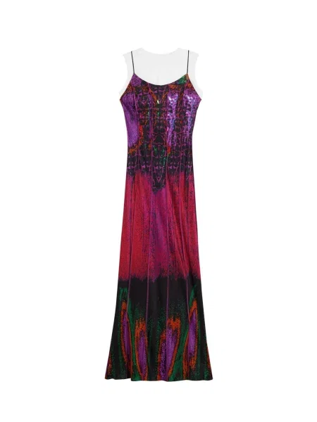 Desigual Rochie lila / roșu alb