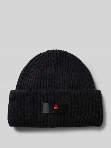 Czapka beanie z detalem z logo Peuterey czarna