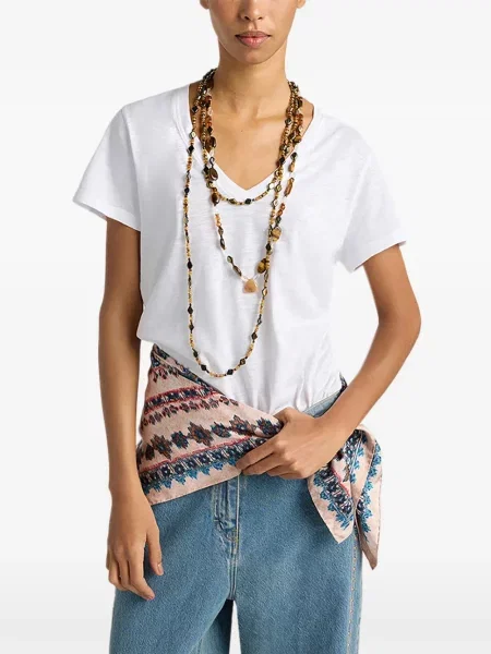 Koszulka Momoni z dekoltem w serek biała