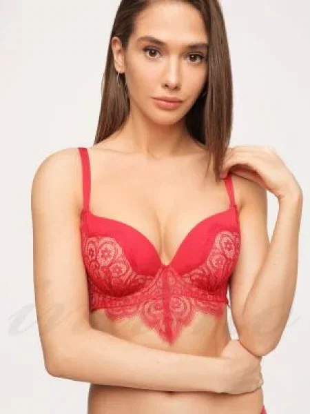 Бюстгальтер с уплотнённой чашкой червоний