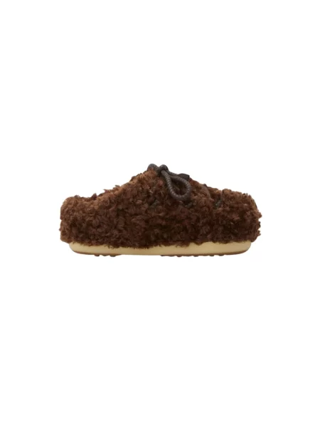 Kapcie Moon Boot skórzane brązowe