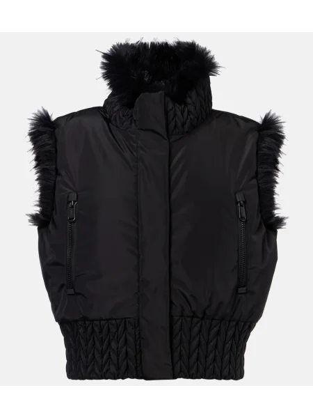 Sztuczne futro kamizelka Goldbergh dwustronna czarna