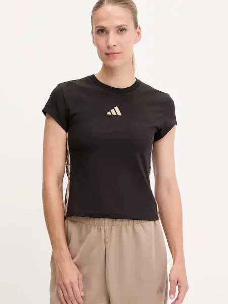 Тениска adidas Animal дамска черно