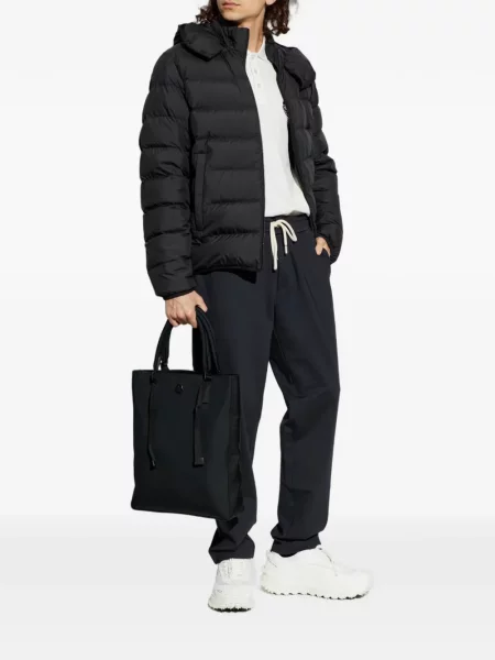 Tricou polo Moncler cu autograf alb