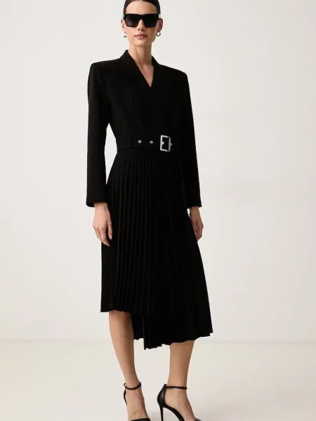 Karl Lagerfeld rochie evazată negru