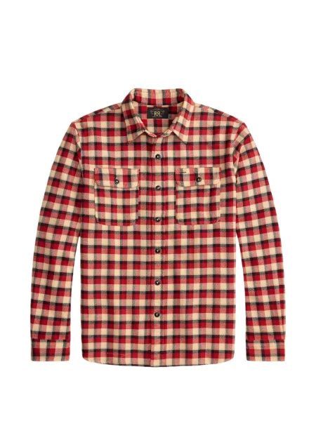 Lung cămașă Ralph Lauren Rrl în carouri roșu