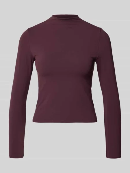 Longsleeve w kroju slim fit ze stójką Fabletics bordowy