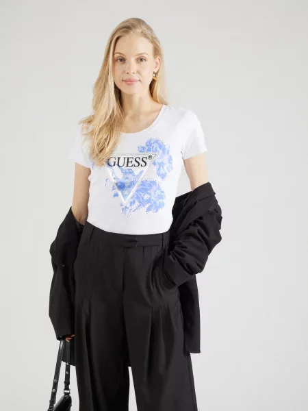 Majica Guess s cvetličnim vzorcem bela