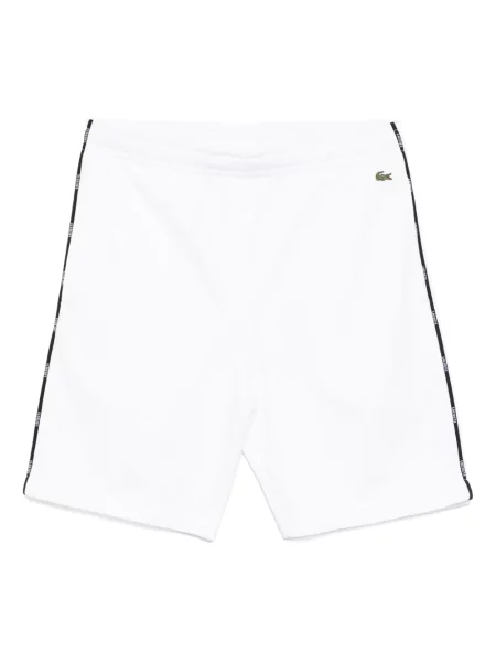 Pantaloni scurți Lacoste din fleece alb