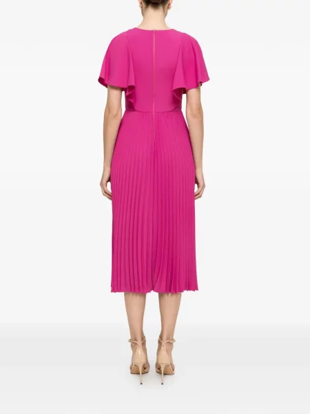 Rochie midi Nissa cu volane roz