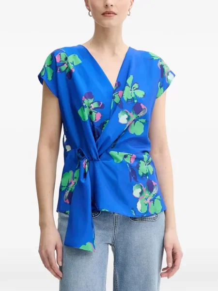 Top Morgan cu model floral cu imagine plic albastru
