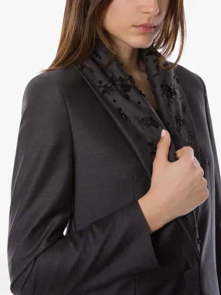 Sacou Alberta Ferretti cu broderie gri