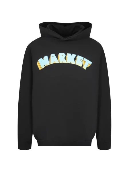 Hanorac cu glugă Market cu imagine negru