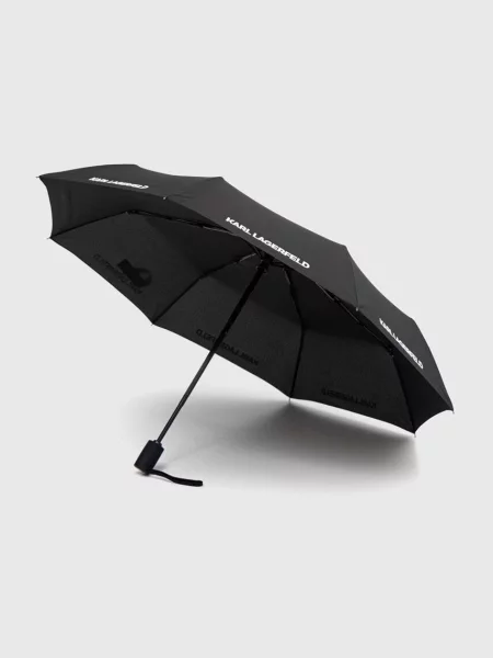 Parasol Karl Lagerfeld klasyczny z logo czarny