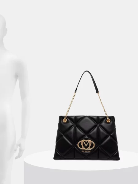 Кожаная сумка шоппер Love Moschino