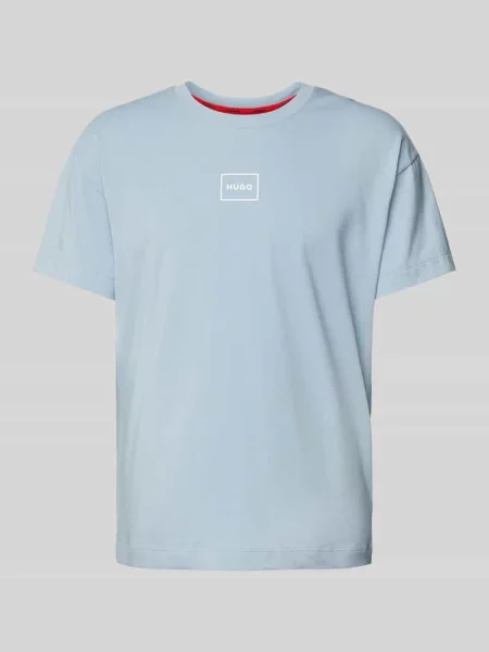 T-shirt z nadrukiem z logo Hugo niebieska