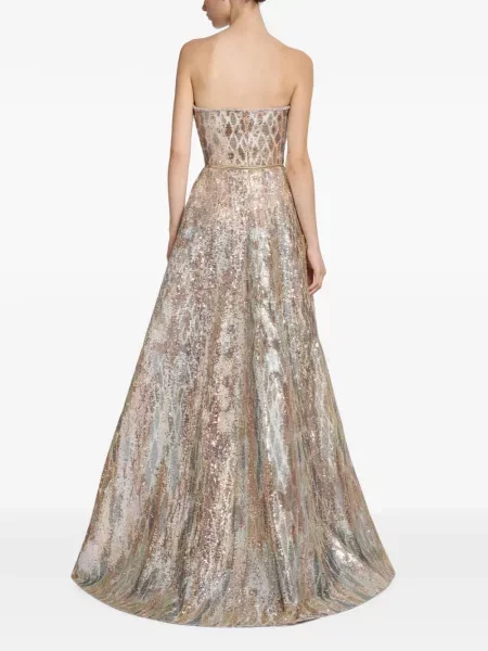 Μάξι φόρεμα Elie Saab με παγιέτες στράπλες
