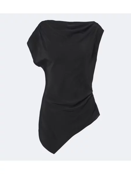Top Veronica Beard drapat negru