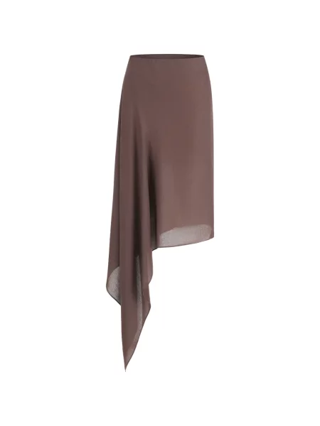 Fustă midi Oude Waag asimetrică drapată violet