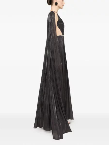 Rochie de șifon Nissa din șifon de cristal negru