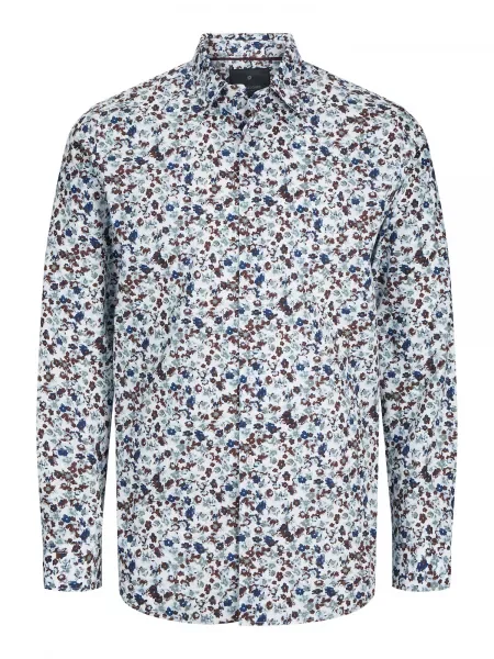 JACK & JONES Cămașă Leeds albastru marin / albastru deschis / maro alb